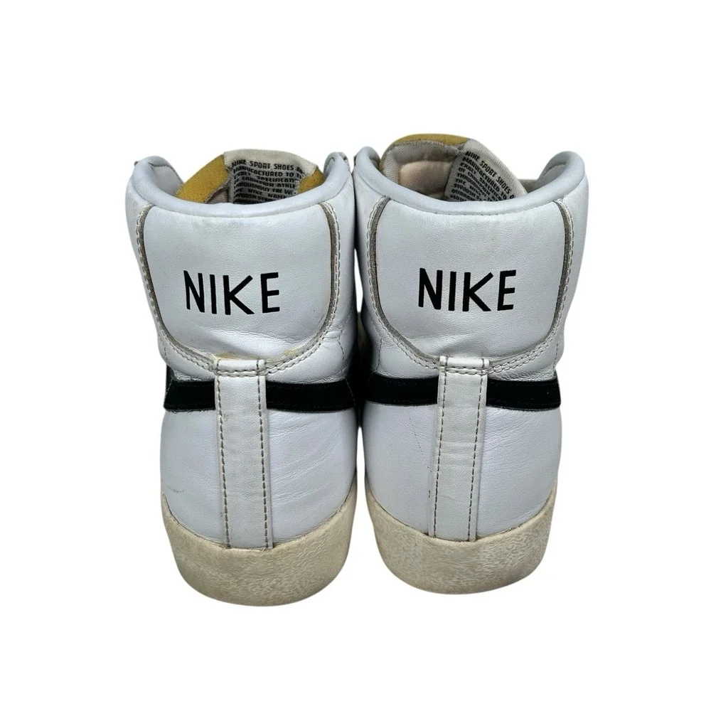 Nike Women's Blazer Mid '77‎ White Black Leather Shoes CZ1055-100 Size 8.5